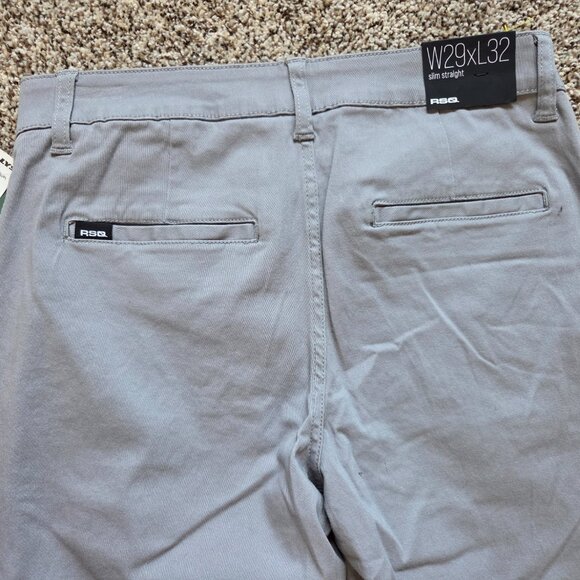 RSQ Slim Straight Chino Pants Mens Size: 29x32 Gray Casual Skate Streetwear NWT - Picture 3 of 7